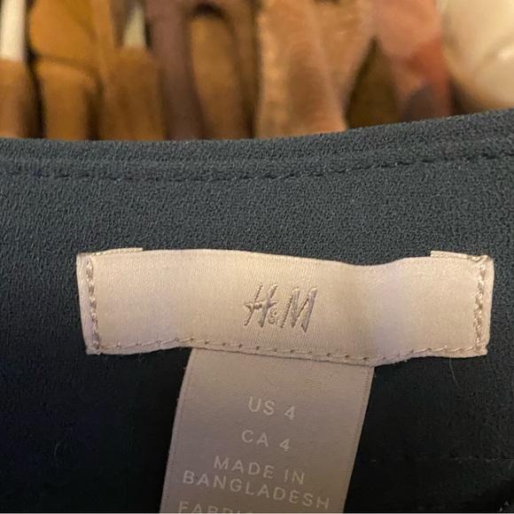 New Without Tags H&M Wide Leg Turquoise Slacks Size 4 - Picture 4 of 4